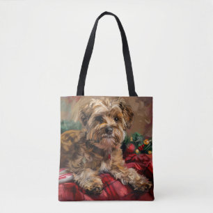 Tote Bag Chien Yorkipoo Noël Festif
