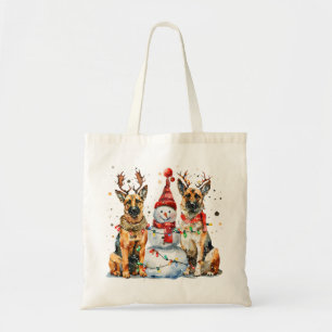 Tote Bag Chiens bergers allemands de Noël