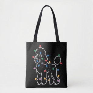 Tote Bag Chiens Caniches Arbre Noël Xmas Animal Familier Ch