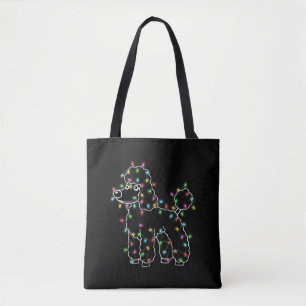 Tote Bag Chiens de caniche Arbre Chandail de Noël