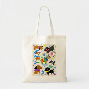 Tote Bag Chiens de caricature ludiques