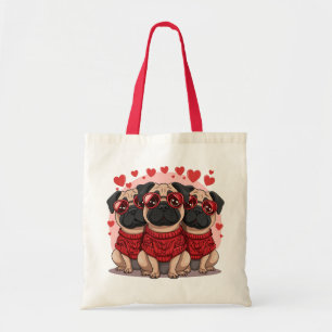 Tote Bag Chiens de Carlin de la Saint-Valentin