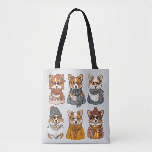 Tote Bag Chiens de Corgi gallois branchés (Devant)