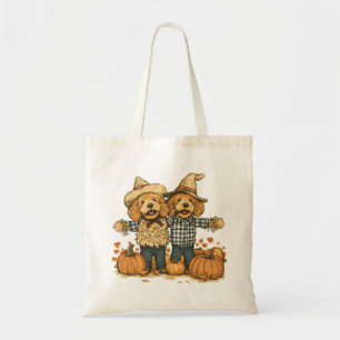 Tote Bag Chiens de Goldendoodle de la récolte d'automne