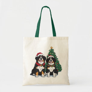 Tote Bag Chiens de montagne bernois de Noël