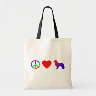 Tote Bag Chiens de montagne de Bernese d'amour de paix