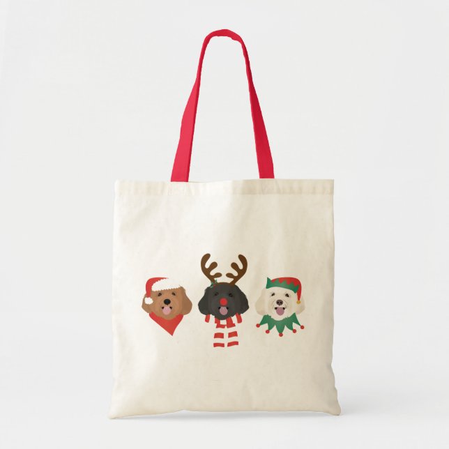 Tote Bag Chiens de Noël Maltipoo (Devant)