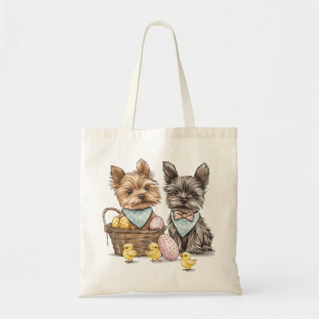 Tote Bag Chiens de Pâques Yorkshire Terrier (Devant)