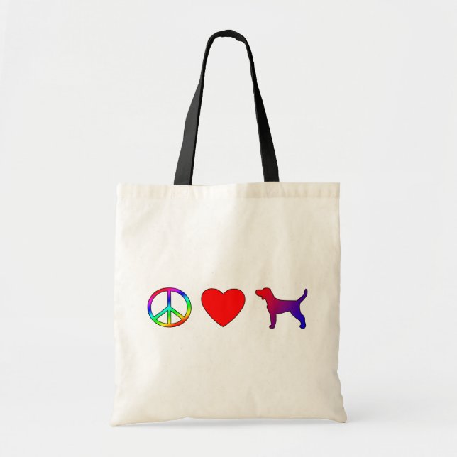 Tote Bag Chiens de Plott d'amour de paix (Devant)