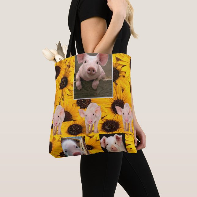 Tote Bag Chiens de tournesol Fourre-tout (De près)