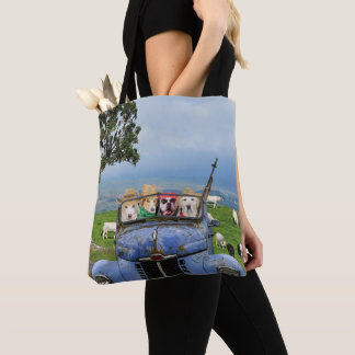 Tote Bag Chiens drôles dans la vieille collecte