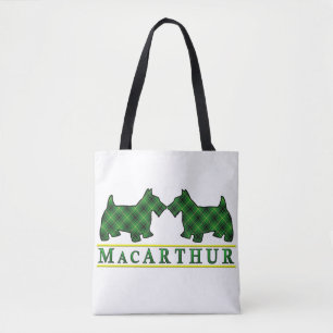 Tote Bag Chiens écossais Clan MacArthur Scottie Dogs Tartan