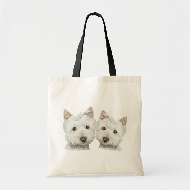 Tote Bag Chiens mignons de Westie (Devant)