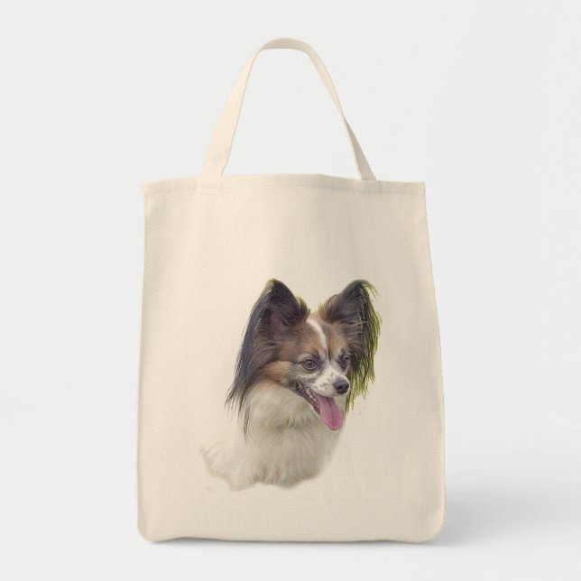 Tote Bag Chiens - races de jouet - Papillion (Devant)