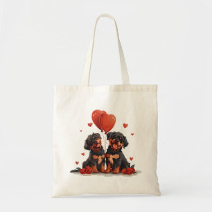 Tote Bag Chiens Rottweiler de la Saint-Valentin