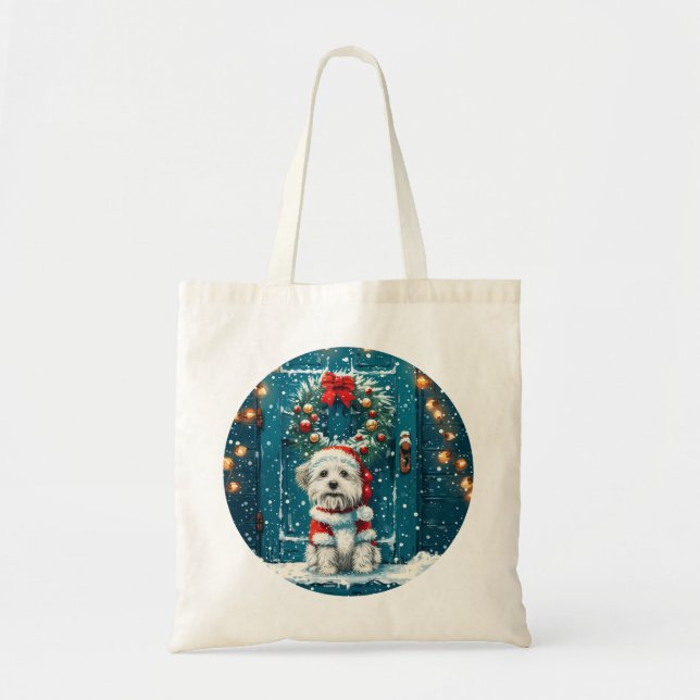 Tote Bag Chiens Shih Tzu de Noël (Devant)