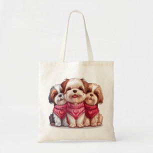 Tote Bag Chiens Shih Tzu pour la Saint-Valentin