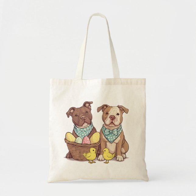 Tote Bag Chiens taureaux de Pâques (Devant)