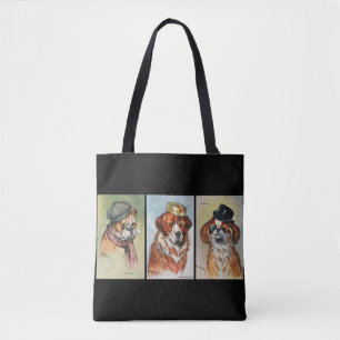 Tote Bag Chiens, triptyque de dessin animé
