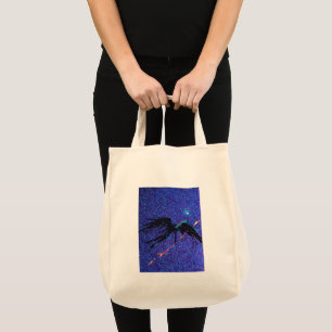 Tote Bag Chiffre à ailes foncées volant à travers l'espace