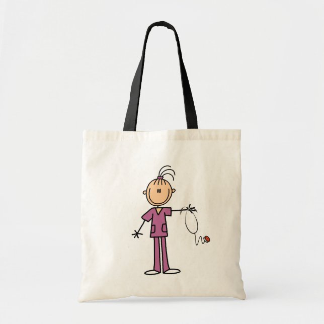 Tote Bag Chiffre infirmière de bâton de brune (Devant)