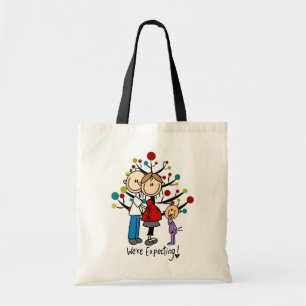 Tote Bag Chiffres de bâton Fille des parents attendus