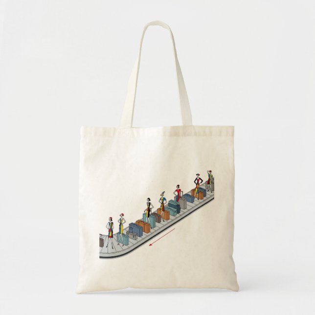 Tote Bag Chiffres de mode avec bagages sur la ceinture de t (Devant)