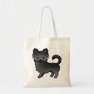 Tote Bag Chihuahua à capote longue noire Chien de dessin an