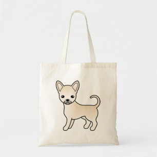 Tote Bag Chihuahua à poil lisse crème Chien de dessin animé