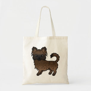 Tote Bag Chihuahua à poil long bringé Chien de dessin animé