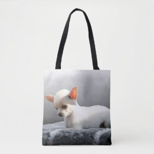 Tote Bag Chihuahua Chien assis Chien Portrait Peinture d'ar