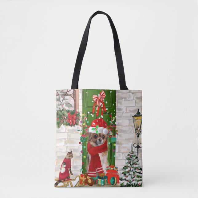 Tote Bag Chihuahua Chien Noël (Devant)