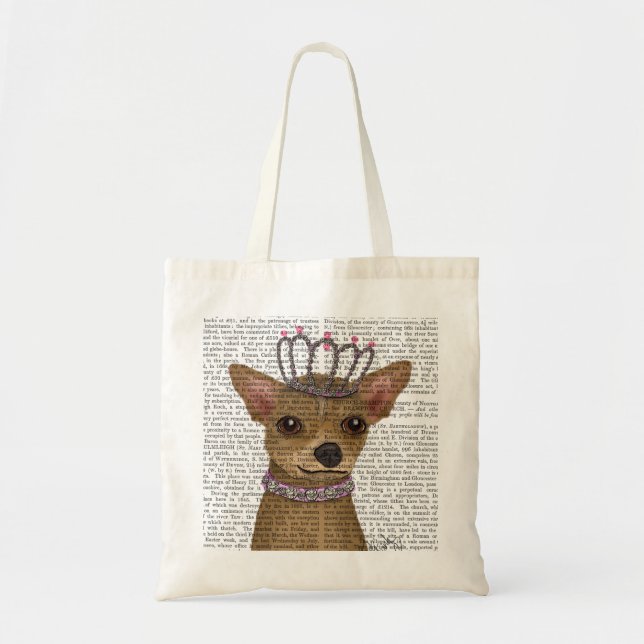 Tote Bag Chihuahua Et Tiara (Devant)