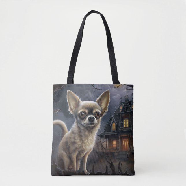 Tote Bag chihuahua Halloween effroi (Devant)