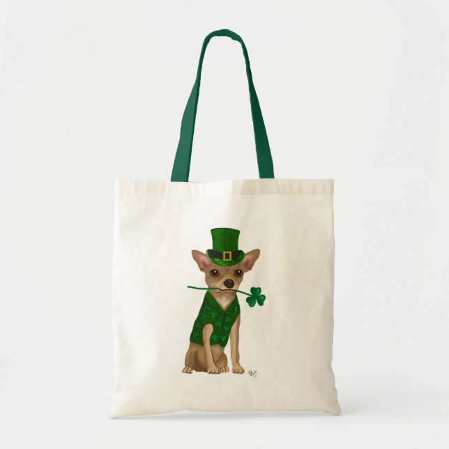 Tote Bag Chihuahua Leprechaun (Devant)