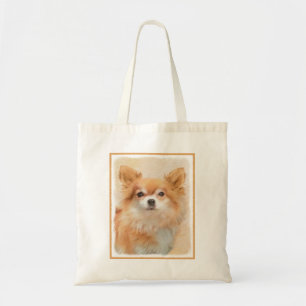 Tote Bag Chihuahua Peinture de Chien à long Haired Art orig