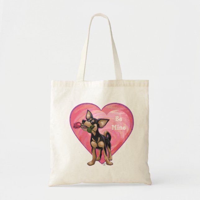 Tote Bag Chihuahua Saint-Valentin (Devant)