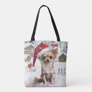 Tote Bag Chihuahua Winter Wonderland Christmas Joy
