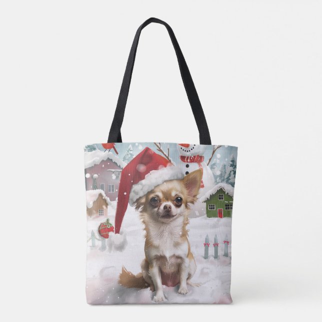 Tote Bag Chihuahua Winter Wonderland Christmas Joy (Dos)