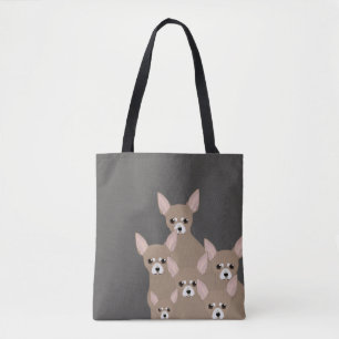 Tote Bag Chihuahuas Allover Fourre-tout