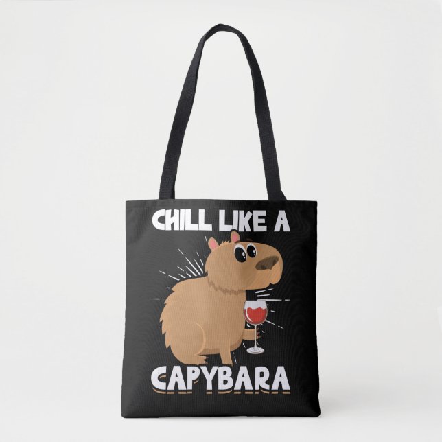 Tote Bag Chill Capybara Cute Amant Animal (Devant)