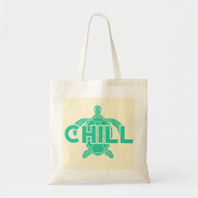 Tote Bag Chill Léger Turquoise Vert Océan Turtle Été (Devant)