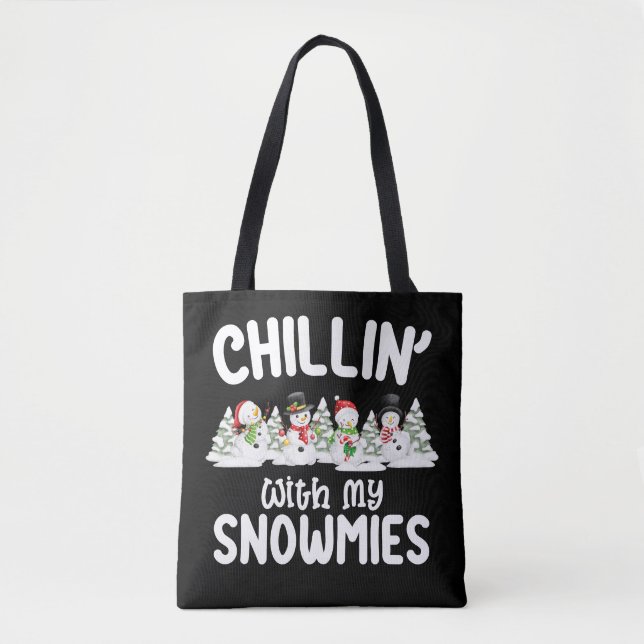 Tote Bag Chillat avec mes neiges Snowman Noël (Devant)