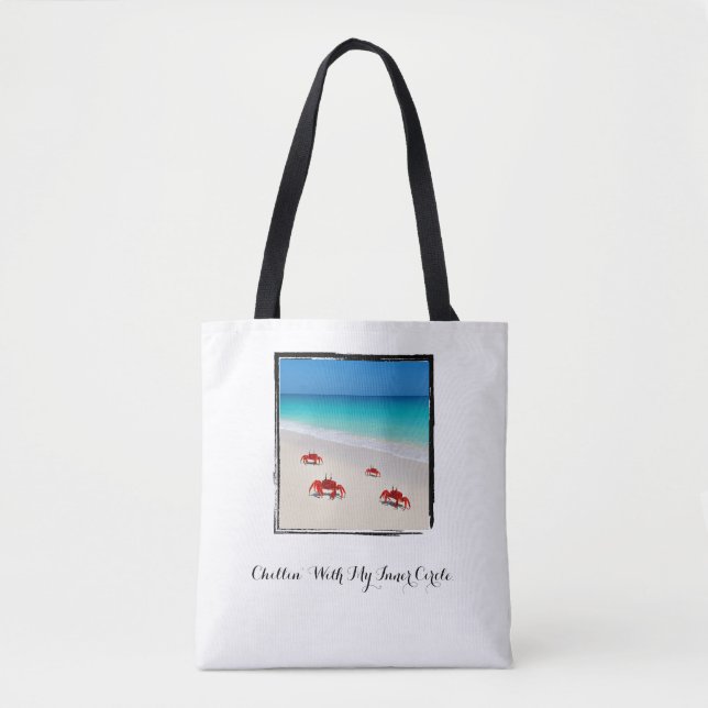 Tote Bag Chillin avec mon cercle intérieur - Plage minimali (Devant)