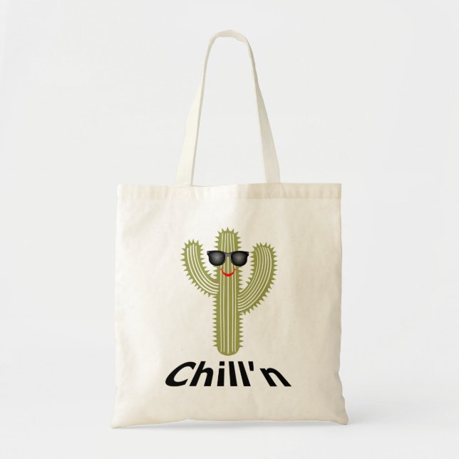 Tote Bag Chill'n Cactus Design - Budget Fourre-tout (Devant)