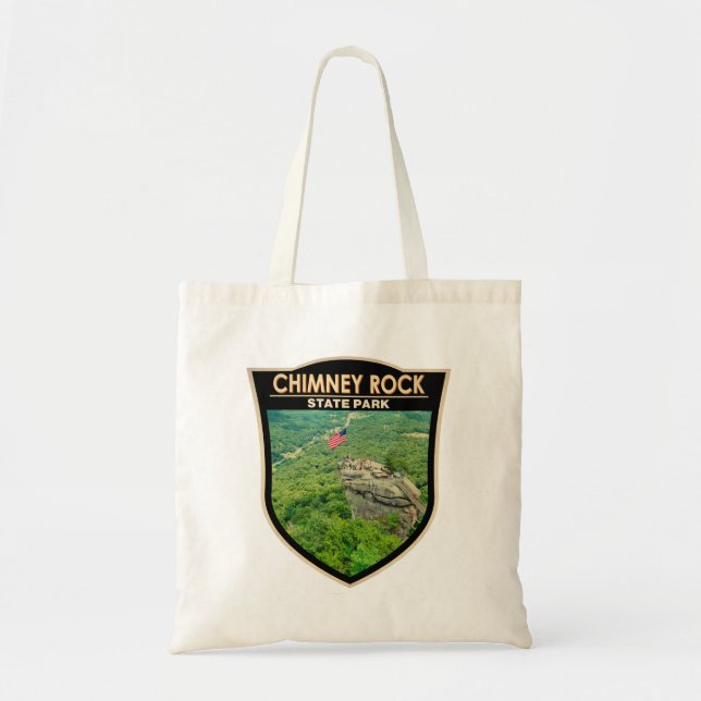 Tote Bag Chimney Rock State Park North Carolina Badge (Devant)