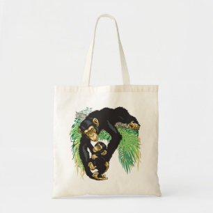 Tote Bag chimpanzé avec bébé
