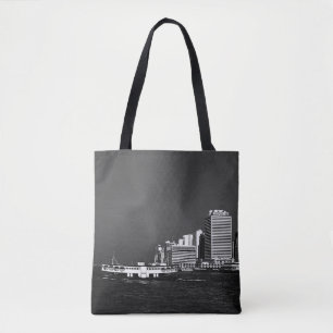 Tote Bag Chine vintage Hong Kong gratte-ciel de bateau 