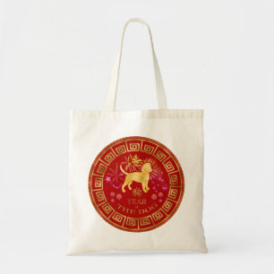 Tote Bag Chinese Zodiac Dog Red/Gold ID542