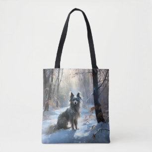 Tote Bag Chinois Crested Laisser Il Neige Noël